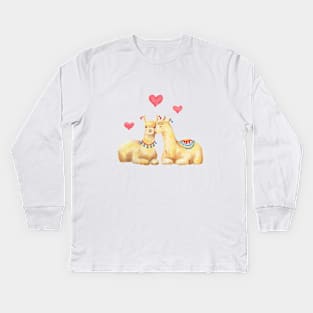 Llamas in love 2 Kids Long Sleeve T-Shirt